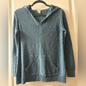 L.L. Bean Textured V-Neck Sweater in Teal